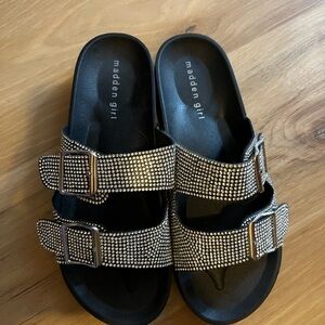 Steve Madden Black Rhinestone Sandals